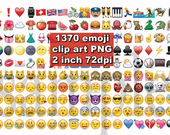 Instand DL - 1370 Emoji Clipart images Emoticons clip art Smiley png transparent background Digital Clipart Graphic Instant Download