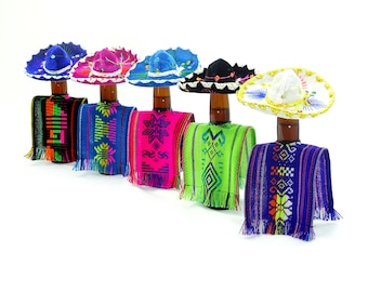 Bottle covers, 5 Tribal covers in different colors, Fiesta decoration, Wedding decor, 5X12 inches, Mexican fiesta, Water cover.
