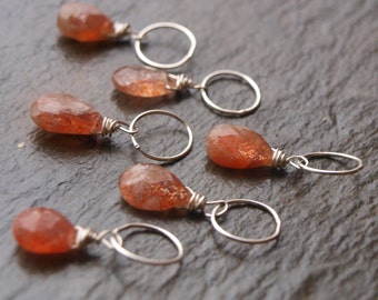 Sunstone Briolette Charm Pendant