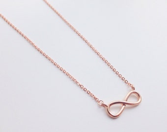 Rose gold infinity necklace, pendant necklace, simple necklace, minimalist, infinity necklace, minimalism, cute necklace, jewelry, jewelries