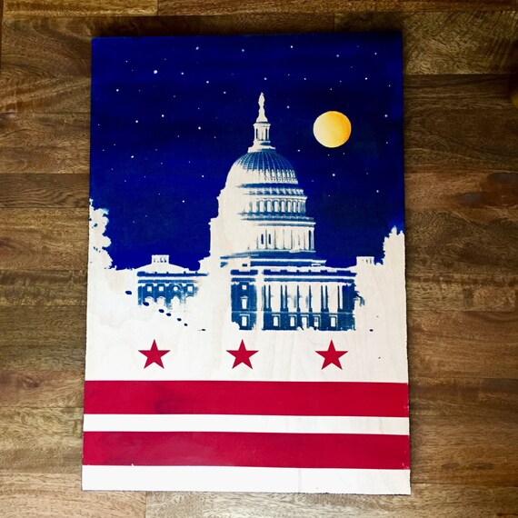 The Capitol at Night/DC Flag