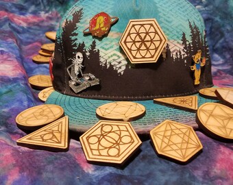 Sacred Geometry Hardwood Pins - 10 Pack - Flash Sale!!!