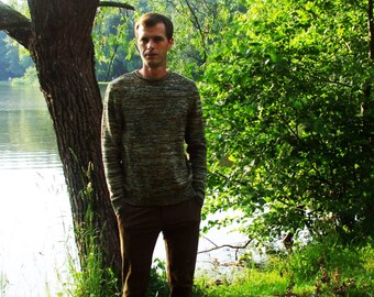 Men's merino wool multi-color Jumper/sweater/crew neck/sweater/cardigan/pullover