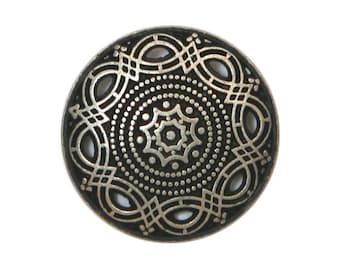 12 Arabesque 11/16 inch ( 18 mm ) Metal Buttons Antique Silver Color