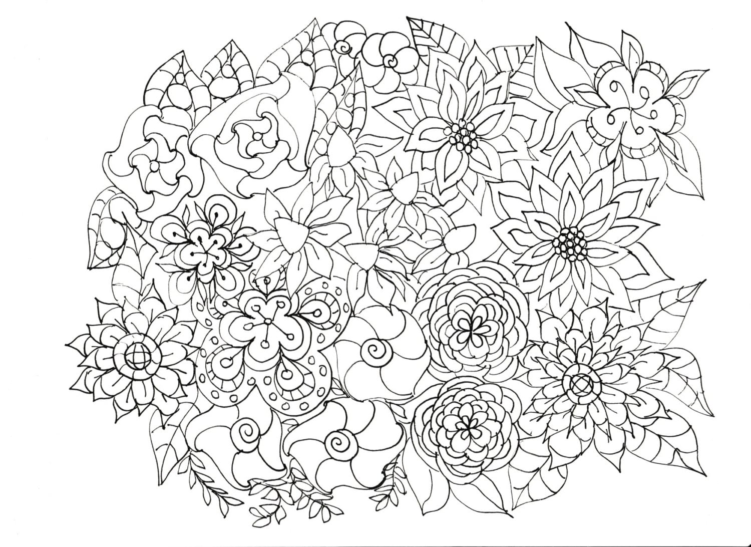 Adult Coloring Pages Flowers, Plants, Garden