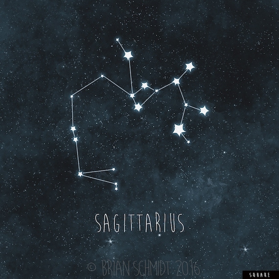 Sagittarius Constellation Art Print Stars Room Decor Zodiac