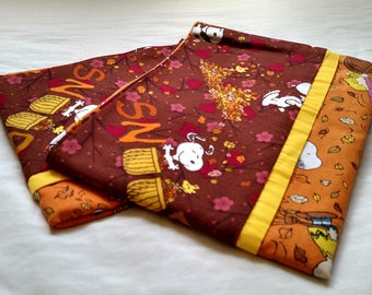 Peanuts pillowcase, Snoopy pillowcase, fall pillowcase, standard size pillowcase