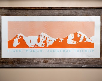 Eiger, Mönch, Jungfrau Trilogy silkscreen prints - Swiss Alps