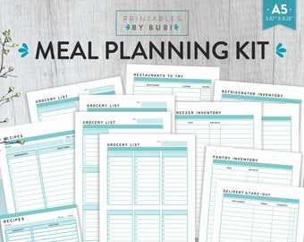 Menu Plan Weekly Meal Planning Template Printable EDITABLE