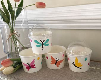 Butterfly Party, Birthday, Baby Shower, Snack Cups, Ice Cream Cup, Popcorn Cup, Hot Cold Cup, 12 oz Snack Cup, Sets of 8, 10, 12, 15, and 25