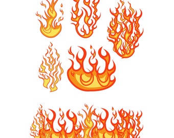 Fire SVG Files, Fire Clipart, Fire Dxf Files, Flames Cricut Files, Flames Silhouette, Cut file, Fire Png, Fire Cut Files, Dxf, Png, Eps, Svg