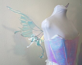 Silver with Dragon fire film Medium Willow Wings Fantasy Fairy Wings