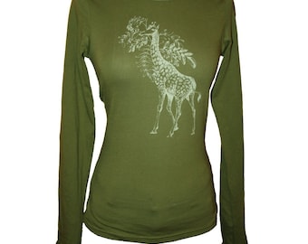 Olive Green Giraffe and Acacia