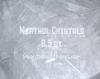 MENTHOL CRYSTALS, 100% Mentha Arvensis, 2.5 oz, Two Wild Hares
