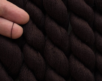 ON SALE 20% OFF Deep Brown Silk Cashmere Cobweb Weight Recycled Yarn, SBL00089