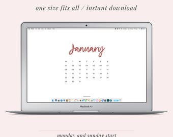 2018 Monthly Calendar Desktop Background and Wallpaper | Rose Gold Texture | Instant Download | Laptop and iPad Organiser