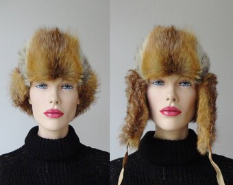 Fox Fur Vintage Hat // Size 51/52