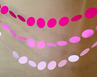 10' Long Pink Ombre Paper Garland Perfect for Any Valentine's Party, Birthday Party, Wedding Shower, Baby Shower or Use for Home Decor