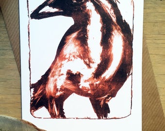 Lithography Bird Greetings Card Hare Raising Designs