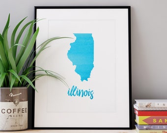 Custom PDF Printable • Watercolor States • Choose State & Colors • Digital Download