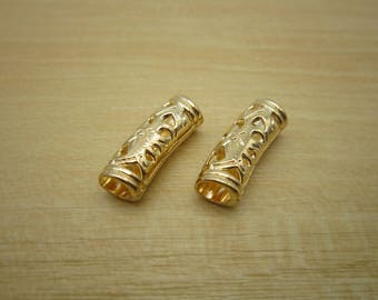 2PCS gold Dreadlock beads dread JewelryMaking Accessories 4.5mm hole