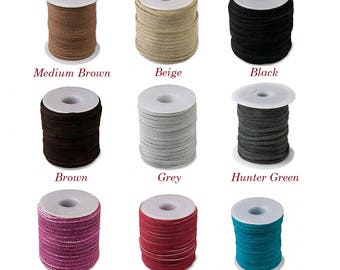 3mm suede lace, genuine flat cord suede 3mm, genuine suede cord 3mm, stringing material 3x1.5mm genuine suede lace cord, suede lace 3x1.5mm.