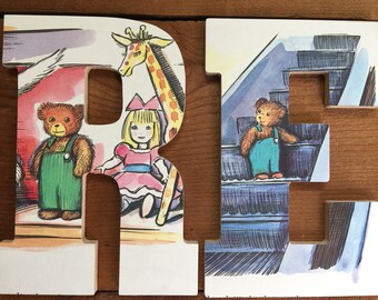 Corduroy wooden READ letters by Don Freeman
