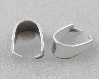 Pinch Bails, Stainless Steel Pendant Finding, 9x7mm, Non-Tarnish, Hypoallergenic, Lot Size 25 to 50, #1352