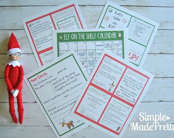 PDF: Elf on the Shelf Activity Pack, Elf on the Shelf 30-Day Activity Calendar, Elf on the Shelf props, Elf on the Shelf letter