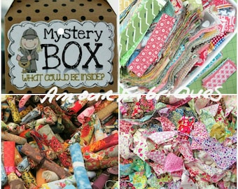 Mystery Box-Scrap Fabric bundles-I spy fabric scraps-Quilting fabric scraps-Cottage chic fabric scraps-Quilting cotton scrap fabric bundles