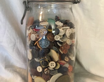 Jar of vintage buttons