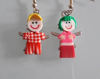 Earrings in polymer clay character