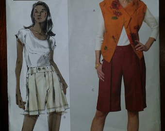 Vogue 1184 Sandra Betzina Sewing Pattern Uncut Misses Loose-fitting Vest & Shorts Size OSZ Bust Size 32-55