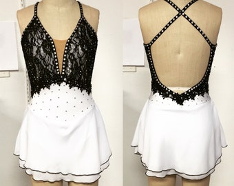 Adult XS black and white skating dress