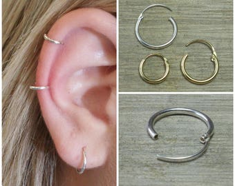 Hoop earrings, Sterling silver hoop, Small hoops, Silver hoops, Tiny hoops, Small silver hoops, Gold cartilage hoop, Delicate hoops, Hoops