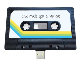 4GB/8GB/16GB USB Authentic Mixtape-Retro Personalized - Music Lovers, Valentines Day , Present, Boyfriend, Girlfriend, 90s, Flash Drive