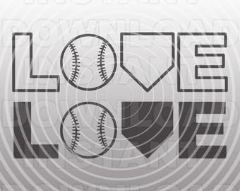 Love Baseball SVG,Baseball SVG File,Baseball Home Plate SVG-Cut File-Vector Clip Art for Commercial & Personal Use-Cricut,Cameo,Silhouette