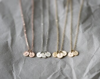 Tiny Initial Necklace - Personalized Gifts for Mothers, Necklace w/ Custom Children's Initials • Personalized Gift Ideas for Her • LN206