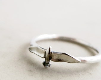 Bird ring, Sterling Silver, Seagull, stacking ring, Nature inspired jewelry