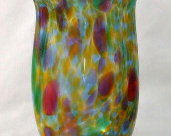 Multicolor Hand Blown Glass Vase