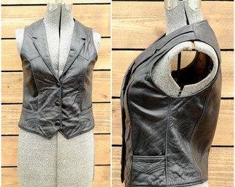 leather vest womens vest vintage vest 80s vest 80s clothing 90s clothing 90s vest