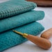Hand dyed 100 percent wool fabric - Turquoise colored wool - rug hooking - applique - penny rugs - three varieties of wool same recipe