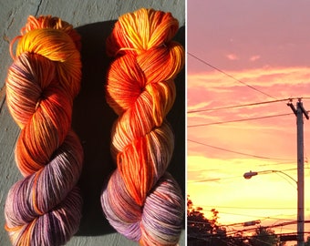 Neighborhood Sunset Simple Sock