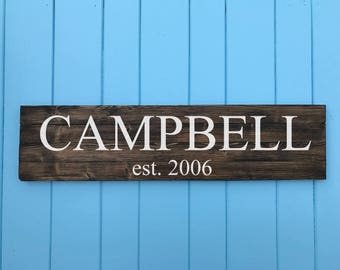 Family Name Sign - Wedding Established Sign - Wedding Last Name Sign - Wedding Family Name Sign - Wedding Name Sign