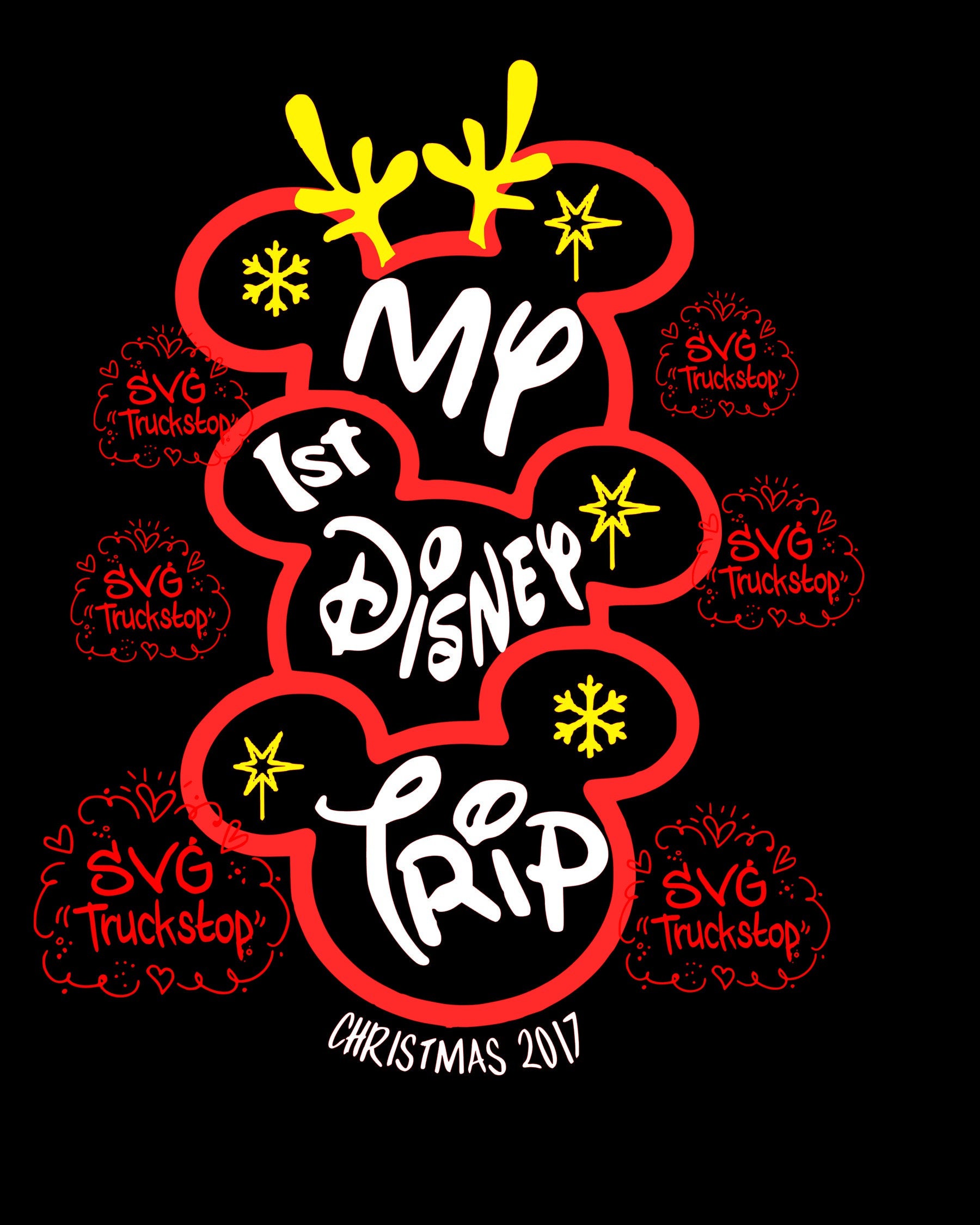 my first trip svg First disney Christmas quote cutting file