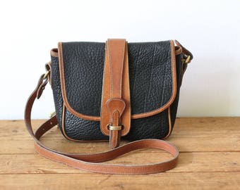 DOONEY & BOURKE Black AWL Small Equestrian Saddle Bag / Dooney and Bourke Binocular Crossbody Messenger Handbag 062018