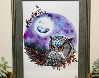 Equinox. A4 digital print. Ink/gouache painting.