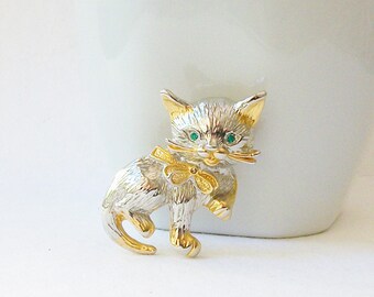 Vintage Cat Brooch, Cat Jewelry, Vintage Cat Brooch, Vintage Cat Brooch Pin , Costume Jewelry