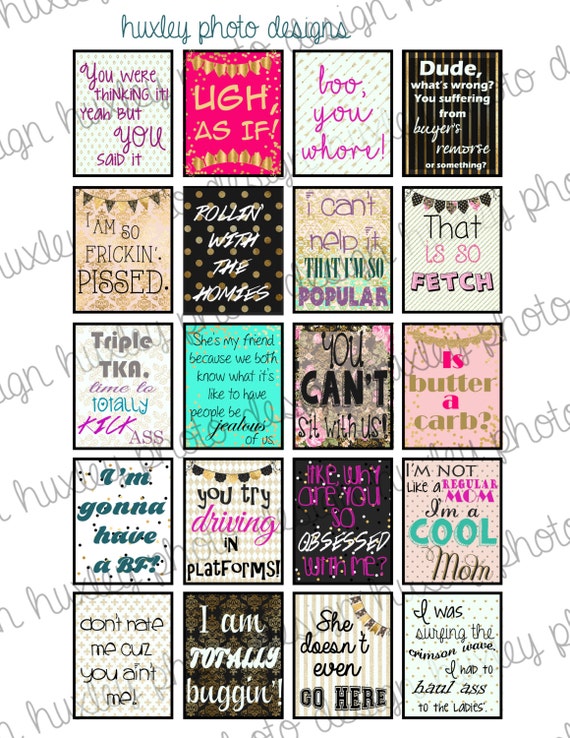 girl movie quotes planner stickers printable