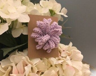 Flower brooch - hand knitted